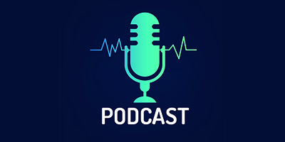 logo or icon podcast with wave on dark background ,vector graph