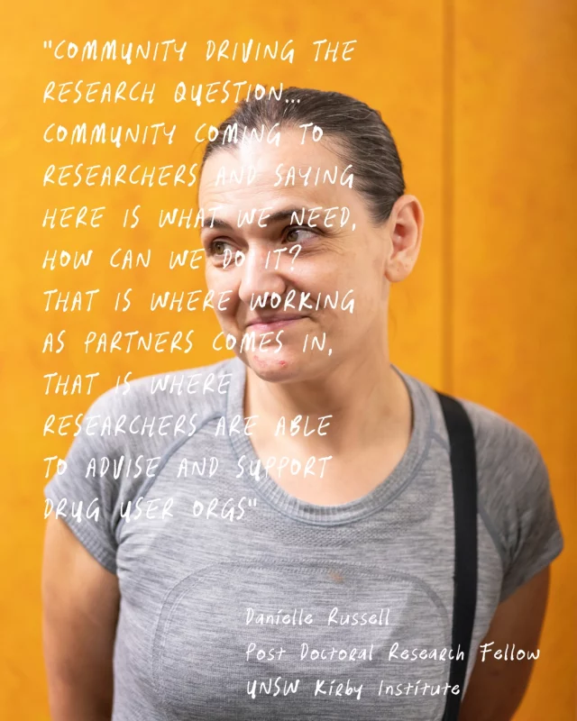 We caught up with Dr Danielle Russell, a community member and researcher, to discuss ethical collaboration from a research perspective. Danielle spoke about redefining power structures, eradicating the traditional hierarchy, and creating true partnerships. You can listen to our full interview with Danielle, featured in our Ethical Collaboration podcast episode. Link in bio.  #harmreduction #pwud #humanrights