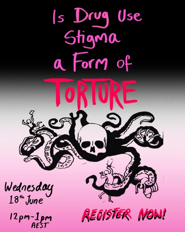 A community briefing on how stigma perpetrated against people who use drugs can be interpreted as a form of torture and a violation of human rights. Register via the link in our bio. 

In this community briefing our partners Dr Sean Mulcahy (La Trobe University), Prof Kate Seear (Deakin University) and Prof Carla Treloar (University of New South Wales) will: 

1. Provide an overview of the law against torture and its intersection with stigma. 
2. Provide a template submission guide for the United Nations Committee Against Torture. 
3. Answer your questions! 

If you can't join us live on Wednesday, 18th June at 12pm aest, you can still register and we will send the recording to your email inbox.